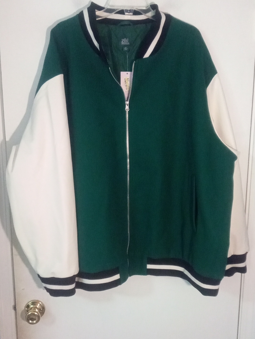 * Wild Fable Green & White Varsity Bomber Jacket 3X Plus NWT $40